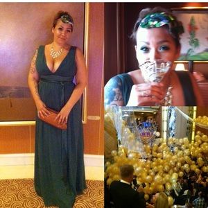 Dark green formal maxi